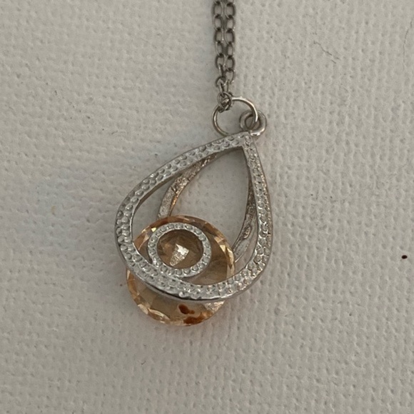 Sterling Silver Topaz CZ necklace - Picture 3 of 6